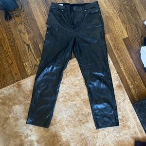 GAP black leather pants
